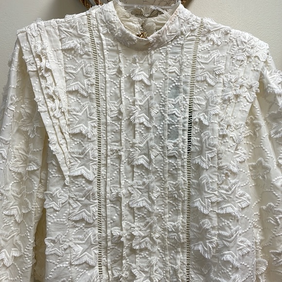 New Women’s Farm Rio Ivory 3D Stars Blouse For Anthropologie!!🔥🔥🔥 - Picture 6 of 16